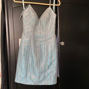 Camille La Vie size 2 light blue rhinestone dress